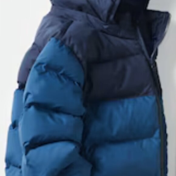UNIQLO Kids PUFFTECH Washable Parka | Colour Block - Blue & Black Size 11-12 - Picture 3 of 7